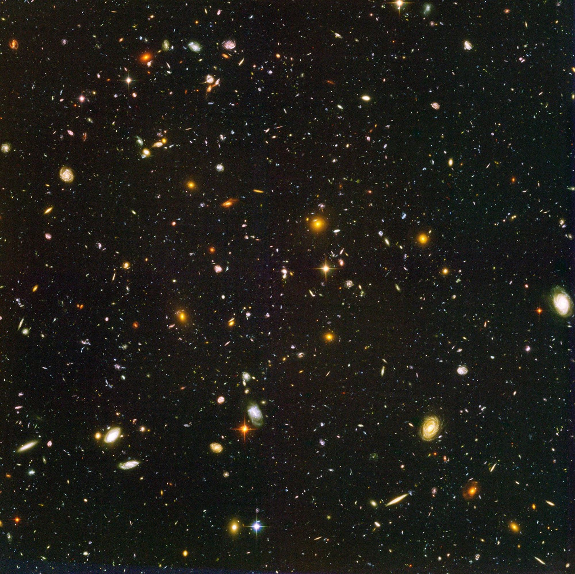 Hubble Ultra Deep Field showing thousands of distant galaxies
