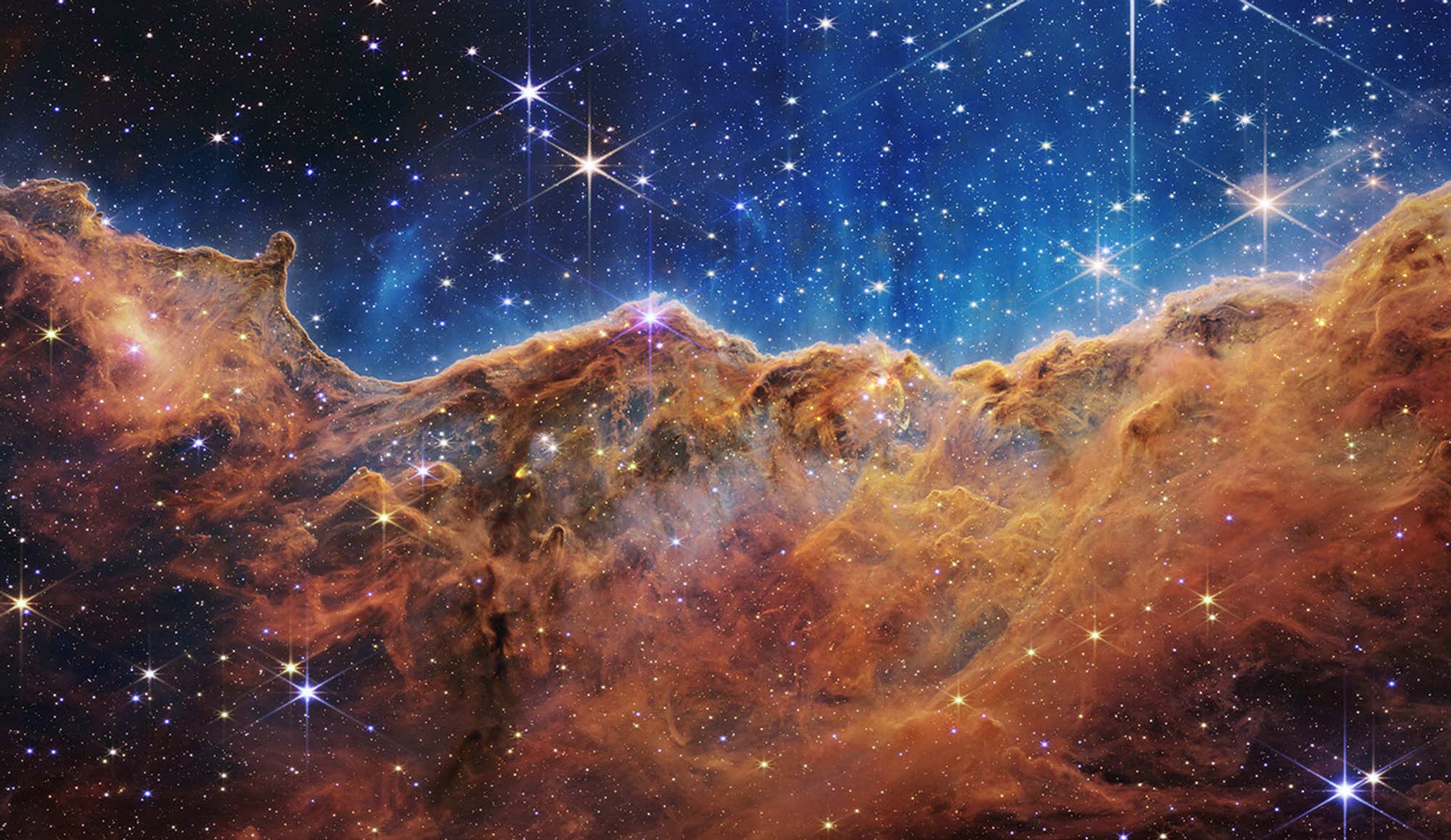 Cosmic Cliffs in the Carina Nebula captured by Webb